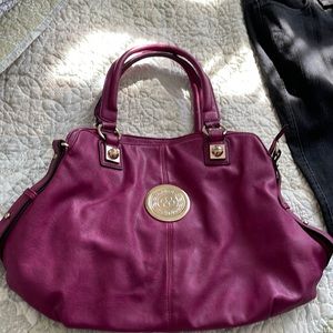 Maroon satchel bag